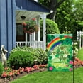thumbnail image 6 of Happy St. Patrick''s Day Rainbow and Shamrock Decorative Double Sided Garden Flag 12.5x18 Inch, 6 of 6