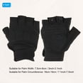 thumbnail image 2 of Guantes sin dedos para hombres Uxcell Guantes de medio dedo al aire libre Guantes transpirables para entrenamiento Negro 1 par M, 2 of 6