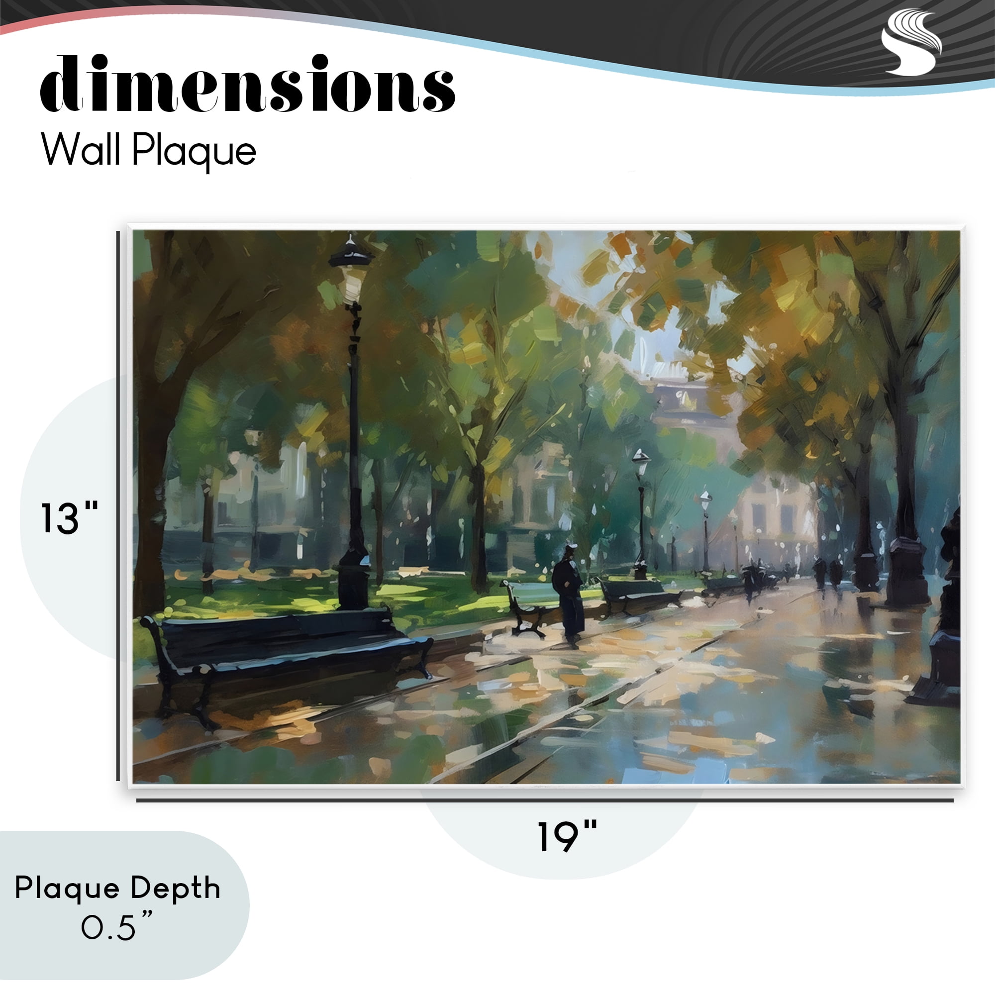 Stupell Industries Park Promenade on Rainy Day Wall Plaque Art, design by Creative Studio