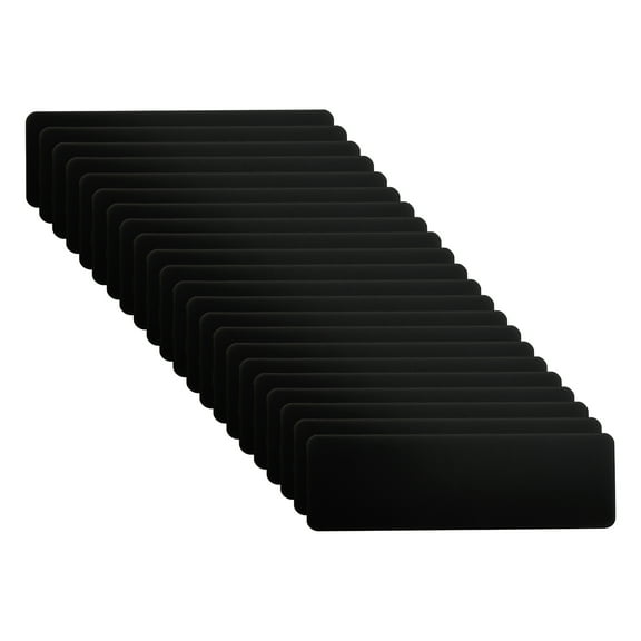 Uxcell 3x1 Inch Anodized Aluminum Sheet Metal, Self Adhesive Laser Plates Engraving Blanks 0.5MM Thin, Black 22 Pack