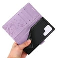 thumbnail image 5 of Designed for Samsung Galaxy S24 Ultra Case, Wrist Strap Flip Kickstand PU Leather Wallet Case Cash Card Slots Holder, Protective Shockproof Pattern Women Cover for Samsung Galaxy S24 Ultra,Lightpurple, 5 of 7