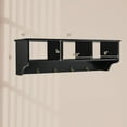 thumbnail image 2 of Gymax Versatile Wall-Mounted Coat Rack Space Saver w/ Wide and Flat Shelf Black, 2 of 9