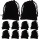 thumbnail image 2 of 10pcs 9 * 12 cm Terciopelo del lazo de regalo de la bolsa favor de la boda bolsas de dulces Bolsas joyería (Negro), 2 of 6