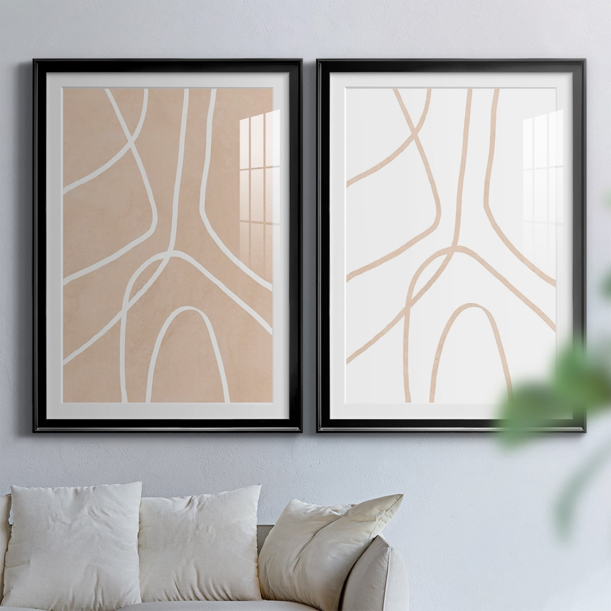 Wexford Home Clean Contour III Premium Framed Print, 26.5" x 36.5" - Ready to Hang, Black (Set of 2)