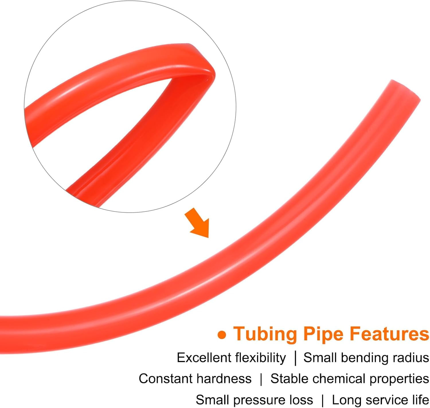 MKEUDQ-Pneumatic Tubing Pipe Pu Hose 6mm OD x 4mm ID 5 Meters(16.4 FT) Air Compressor PU Polyurethane Line Hose Tube for Air Compressor Water Fluid Transfer, Red