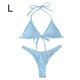 thumbnail image 4 of Qarigey 2 piezas Color sólido Tankini Traje de baño Sujetador acolchado Panty Traje de baño Traje de baño Ropa interior Azul claro L Qarigey AP010457-12, 4 of 6