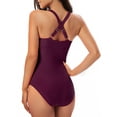 thumbnail image 6 of Csndyce Women's One Piece Swimsuits Sexy Criss Cross-Back V Neck Tummy Control Swimwear Female, 6 of 6