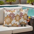 thumbnail image 5 of Spring Flower Pillow Covers 2 Pack Country Brown Red Gray Flower Retro Linen Texture Pillowcase Waterproof Outdoor Throw Pillow Cover for Patio Garden Square Cushion 26”x26”, 5 of 9