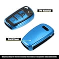 thumbnail image 4 of Vehicle Key Fob Cover 3 Button Remote Key Fob Case with Keychain Blue for Audi A1 A3 Q3 Q7 R8 A6L RS6 TT, 4 of 6
