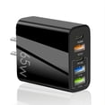 thumbnail image 5 of 2 Pack 65W USB-C Fast Charger, 5 Ports USB Charging Hub Station Multiport Power Adapter PD Fast Charger (3x USB-A + 2x USB-C) Compatible with iPhone 17/16/15/14/13/12/11 Pro Max, iPad Pro/Air, Black, 5 of 6