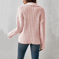thumbnail image 6 of Womens Cable Knit Sweaters Long Sleeve V Neck Sweater Tops Casual Pullover Shirts Fall Fashion Outfits Pink M, 6 of 7