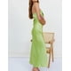 thumbnail image 3 of Vestido largo Realtix de seda satinada sin espalda para mujer, 3 of 6