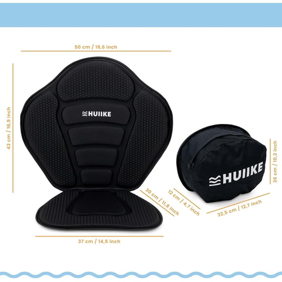 Paddle Board Seat with 4 Adjustable Straps Sup Kayak Seat with Back Support, Padded and Foldable | Stand Up Paddle Board Accessories and Kayak Accessories | Canoe and Paddleboard Chair