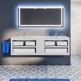 thumbnail image 7 of Eviva Vienna 75 in. Blue Wall Mount Bathroom Vanity with White Integrated Acrylic Sinks, 7 of 7