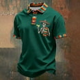 thumbnail image 2 of CONZONE Mexican Men's Cinco De Mayo Polo Shirt Short Sleeve Casual Polo Shirts For Men Skeleton Embroidery Collared Mexico May 5Th Golf Shirts, 2 of 3