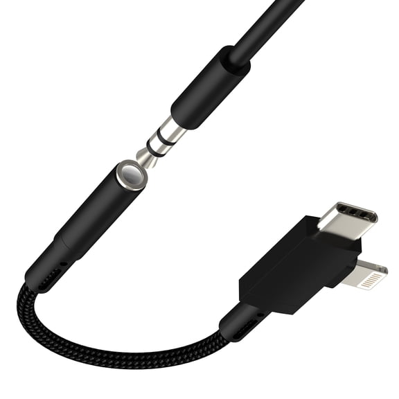 USB C Lightning to 3.5mm Headphone Jack Adapter Aux Audio Cable Splitter for iPhone 16 15 14 Pro for Apple MFI Certification Earphone Microphone Connector Car Accessories Compatible for Samsung