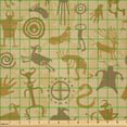 thumbnail image 2 of Ambesonne Kokopelli Fabric by the Yard Microfiber, Cave Animal and Hunters, 3 Yards, Pale Coffee Caramel, 2 of 2