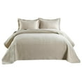 thumbnail image 6 of 3-Piece 100% Cotton Oversized Bedspread Lightweight Quilt Coverlet Embroidery Farmhouse Bedding Set (TM Beige, King (118"x106")), 6 of 7