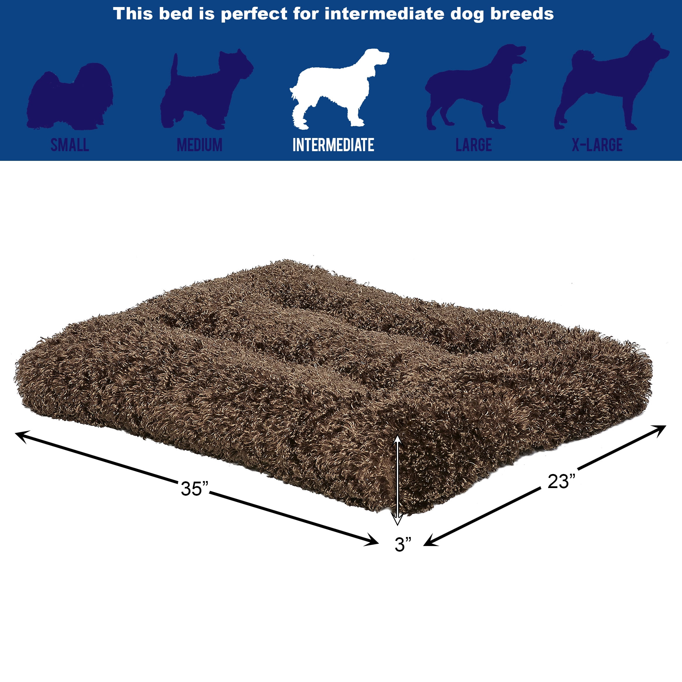 Mid-West Homes for Pets Quiet Time Dog Bed & Crate Mat, Deluxe Ombre Swirl, 36", Cocoa Brown