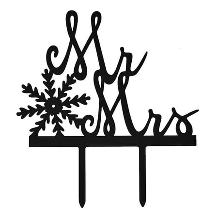 - Wedding Acrylic DIY Craft Snowflake Shape Cupcake Cake Topper Decoration Black