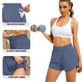 thumbnail image 4 of Rosvigor Womens Athletic Shorts High Waisted Running Shorts Gym Workout Shorts with Pockets, 4 of 6