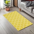 thumbnail image 6 of Yellow Plaid Door Mat Retro Country Moroccan National Geometrical Plaid Non Slip Absorbent Entrance Mat Washable Low Profile Indoor Doormat for Front Door Entryway Entry 16"x24", 6 of 9