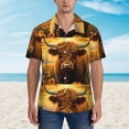 thumbnail image 4 of Lsque Sunset Sunflower Cow A pattern Hawaiian Shirt for Men, Unisex Summer Beach Casual Short Sleeve Button Down Shirts-Small, 4 of 9