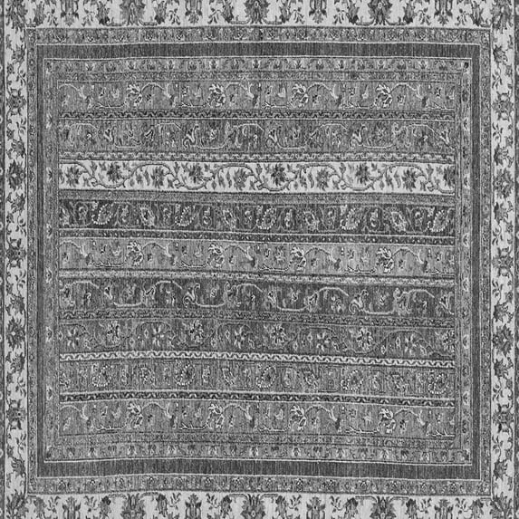 Ahgly Company Indoor Square Abstract Gray Modern Area Rugs, 6' Square