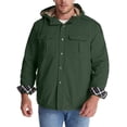 thumbnail image 2 of HOOMEUMY Mens Fleece Lined Jacket 2025 Trendy Classic Solid Coat Crew Neck Jacket Thicken Design Casual Workout Long Sleeve Clothes Fashion Green XXL, 2 of 9