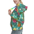 thumbnail image 2 of Daiia Pineapple Pattern Women's Fashion Hoodies & Sweatshirts with Kangaroo Pocket Hooded Sweatshirt with Eye-catching Drawstrings-X-Large, 2 of 7