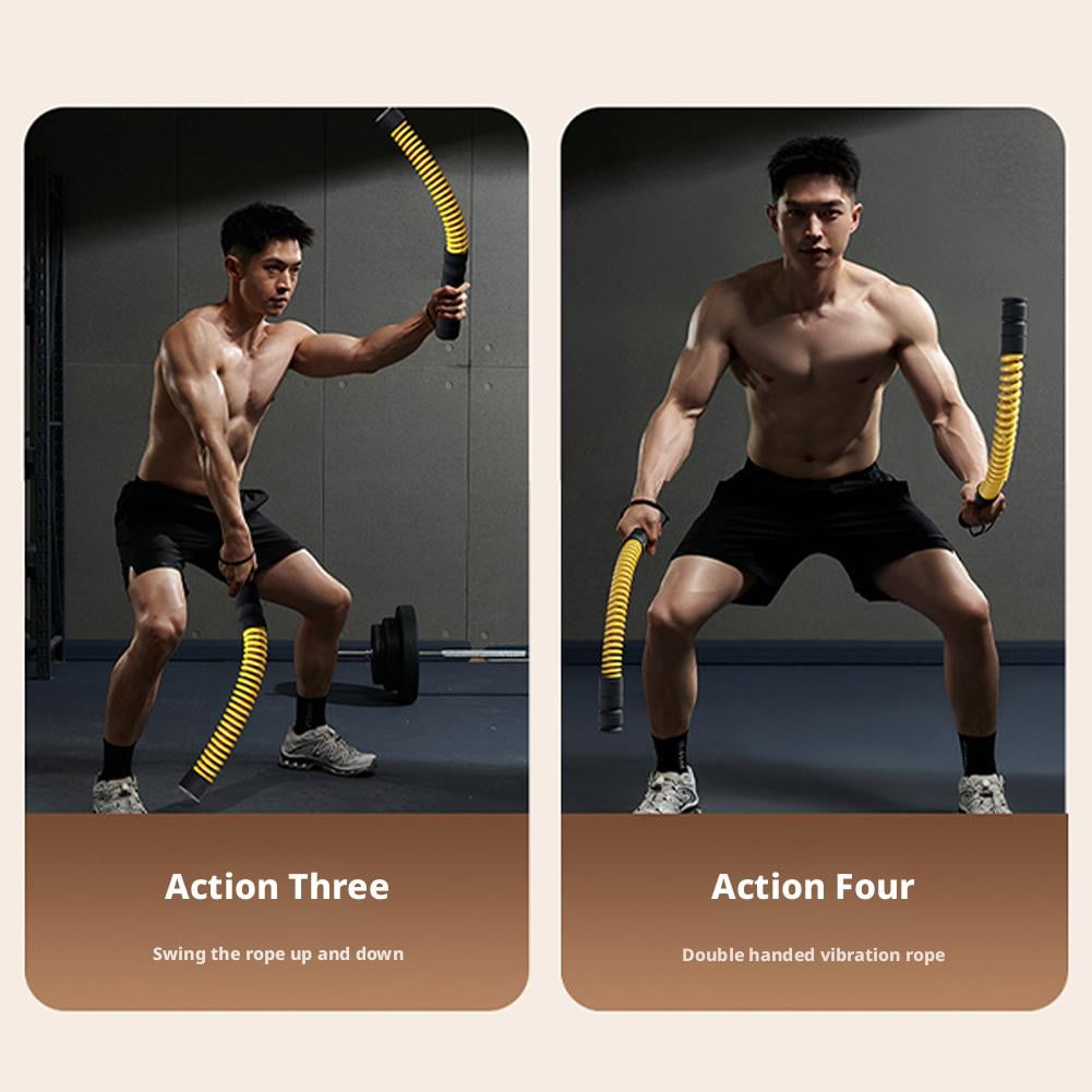 2 PCS Adjustable Ropeless Battle Ropes for Home Gym, Heavy Duty Cordless Battle Ropes 4 Adjustable Weight Levels Jump Rope Portable Strength Cardio Trainer Fitness Equipment for Men & Women