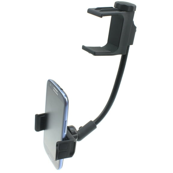 Mirror Holder Car Mount for iPhone 15/Pro/Max/Plus - Rear View Swivel Cradle Stron Grip