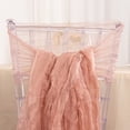 thumbnail image 6 of BalsaCircle 5 Dusty Rose Crinkled Sheer Organza Chair Sashes Wedding Party Events Reception Home Decorations Supplies, 6 of 8