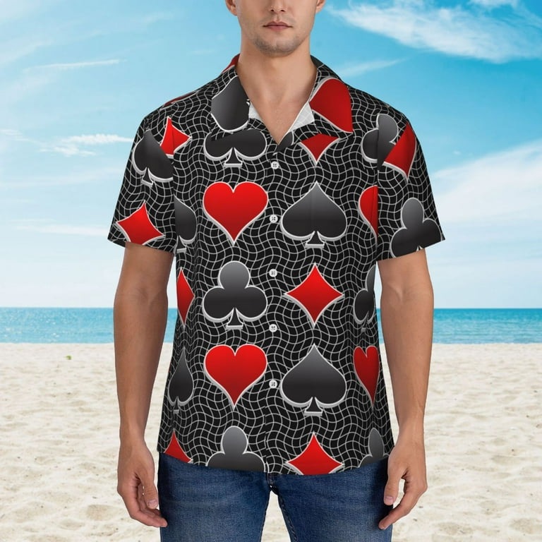 Axwujok Play Card Men's 3d Print Casual Button Down Shirts, Novelty Hawaiian Short Sleeves S, Size: Small, Hawaiian shirts-29 Axwujok Play Card Men's 3d Print Casual Button Down Shirts, Novelty Hawaiian Short Sleeves S, Size: Small, Hawaiian shirts-29