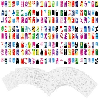 Custom Body Art Airbrush Nail Stencils - Design Series Set # 9 includes 20  Individual Nail Templates with 15 Designs 