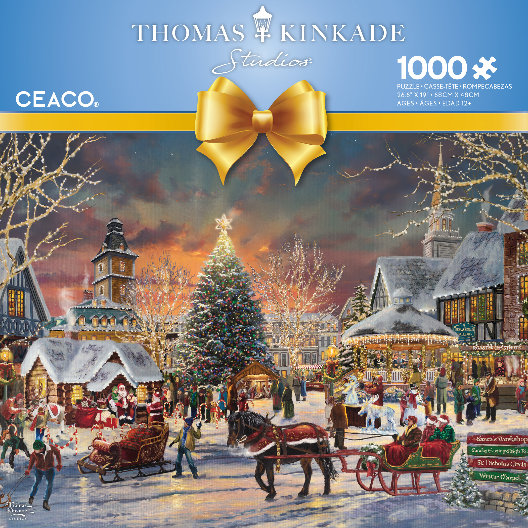 Ceaco Thomas Kinkade Holiday Christmas Festival Puzzle, 1000