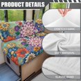 thumbnail image 6 of XYZCANDO Boho Flower RV Dinette Cushion Covers Stretchable Couch Cover 2 Cushion Sofa Universal Furniture Covers Comfortable Sofa Covers Washable Slip Covers for Loveseat Easy to Install Blue, 6 of 7