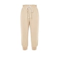 thumbnail image 4 of WMTBSRSW Athletic Jogger Capris Women Ruffle Waisted Drawstring Cropepd Sweatpants Comfy Workout Running Pants Beige X-Large, 4 of 5