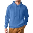 thumbnail image 1 of Yuyuzo Mens Hoodies Fall Casual Long Sleeve Solid Color Sweatshirt Drawstring Fashion Pullover Tops, 1 of 6