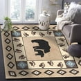 thumbnail image 5 of Boho Area Rug 4'x6' Bohemian Geometric Pattern Black Bears Footprints Washable Area Rugs Non Shedding Floor Carpet Rubber Backing Non-Slip Indoor Mats for Living Room Bedroom Kitchen, 5 of 8