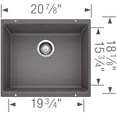 thumbnail image 6 of BLANCO PRECIS Large Undermount - Cinder, 6 of 7