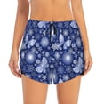 thumbnail image 2 of Balery Beautiful Snowflake Butterfly Pantalones cortos deportivos para mujer con forro y dos bolsillos, elásticos, para entrenamiento, gimnasio, yoga-X-Large, 2 of 7