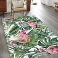 thumbnail image 2 of Pink Flamingo Area Rugs 2.7'x5', Washable Small Throw Rugs for Kitchen Bedroom, Summer Tropical Plants Green Leaves Indoor Outdoor Rug Non-Slip Low Pile Carpet Runner Reversible Floor Mats, 2 of 8