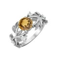 thumbnail image 2 of 6MM Round Citrine 925 Silver Solitaire Women Valentines Day Gifts Classic Valentines Day Gifts Designer Ring, 2 of 4