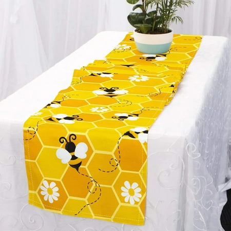 

Honeycomb Honeycomb Yellow Dining Table Rectangle Table Runner Kitchen Decor for Restaurant Dinner Party Table Runner