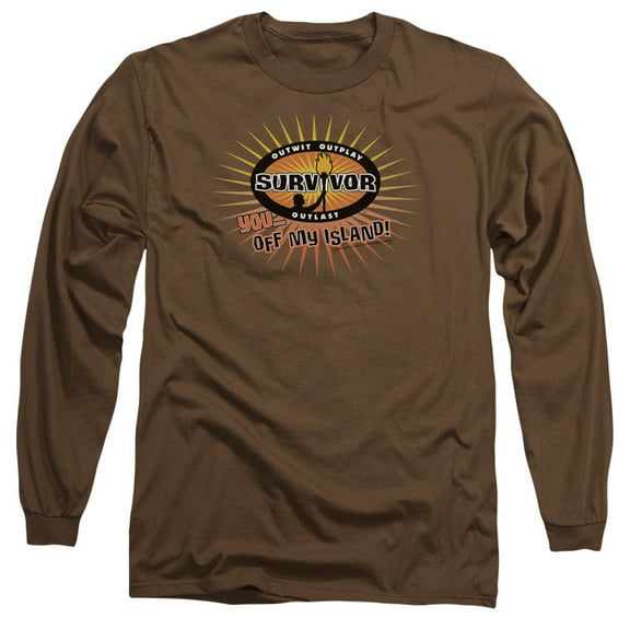 Survivor Off My Island Long Sleeve Adult 18/1 T-Shirt Coffee