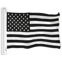 G128 - USA Black and White Flag 150D Polyester 3x5 FT Printed Flag - Protest Flag Brass Grommets Indoor/Outdoor - Much Thicker More Durable Than 100D 75D Polyester