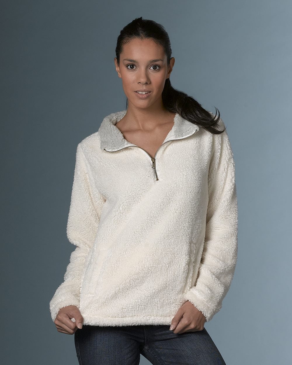 Womens Addison Faux Sherpa Quarter-Zip 