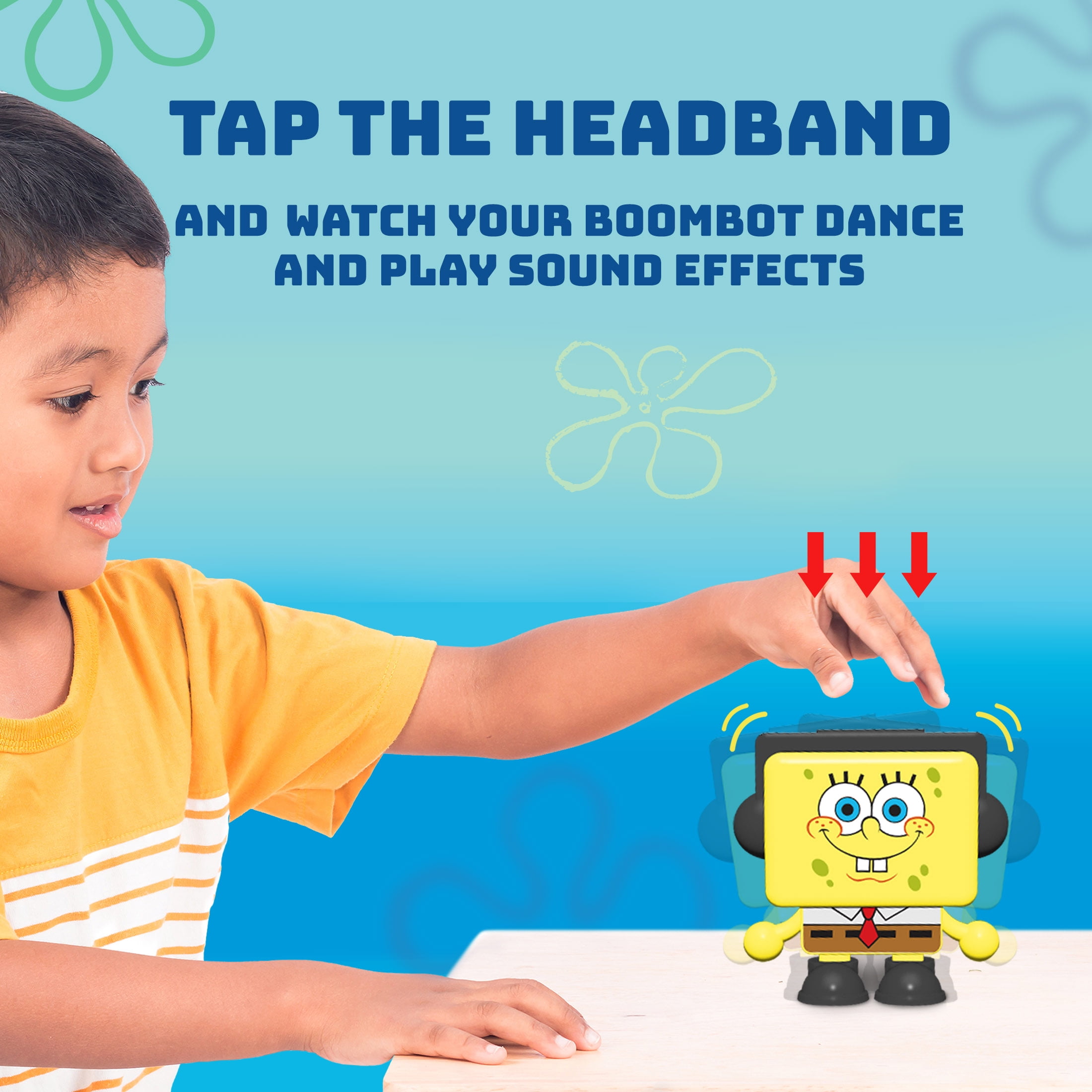 SpongeBob SquarePants Dancing Musical Toy Boombot – Plays Character Sounds, Animated Dance Moves, IPX5 Waterproof for Pool & Outdoor Fun