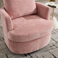 thumbnail image 5 of Nmkwnr Swivel Accent Chair with Metal Base, Upholstered Armchair for Living Room, Bedroom, Office, Pink, 5 of 8